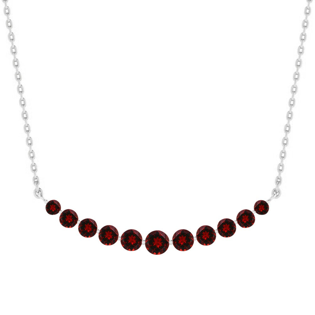 Graduated Birthstone Necklace in 925 Sterling Silver | Adjustable 16–20" Chain | Personalized Gift for Women