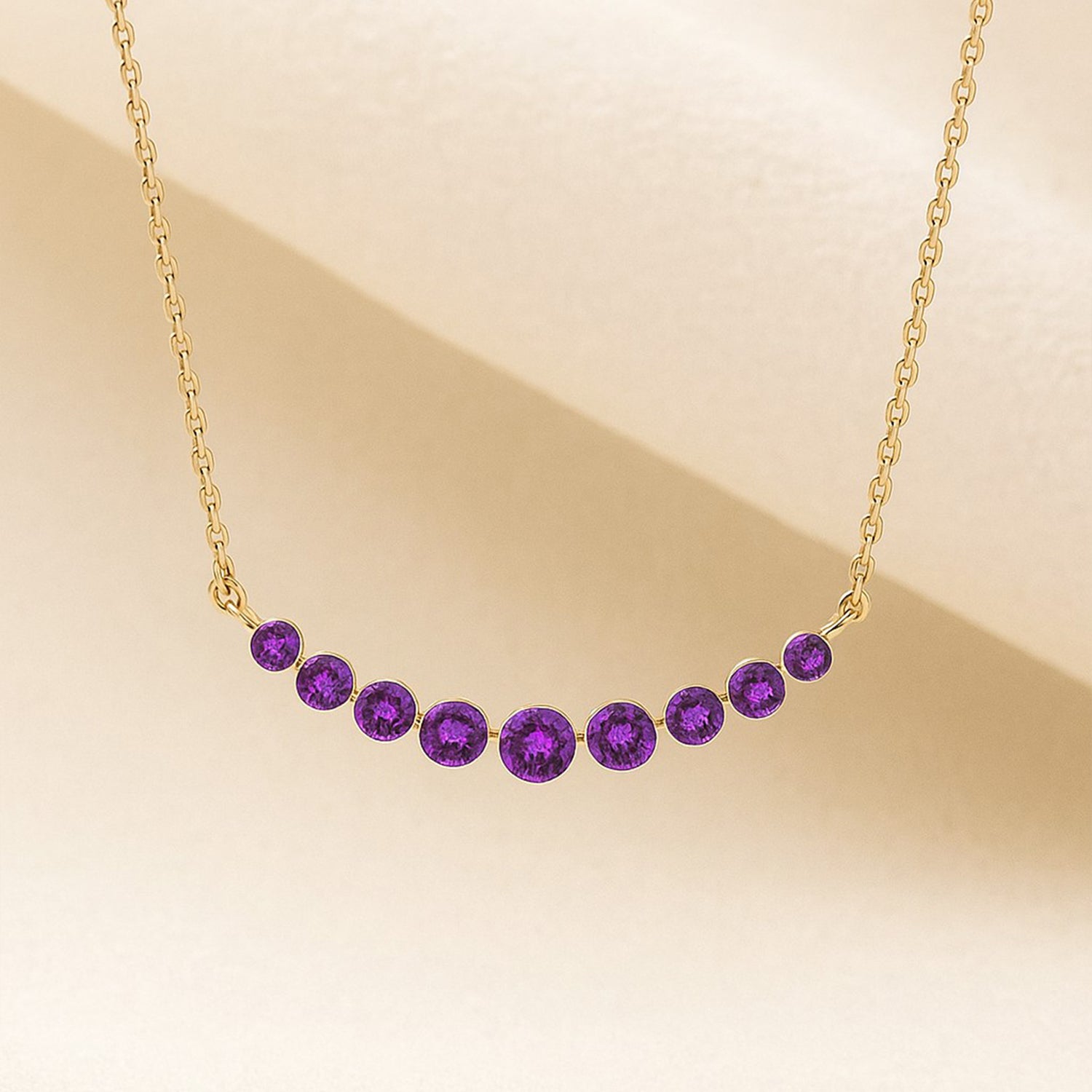 Graduated Birthstone Necklace in 925 Sterling Silver | Adjustable 16–20" Chain | Personalized Gift for Women