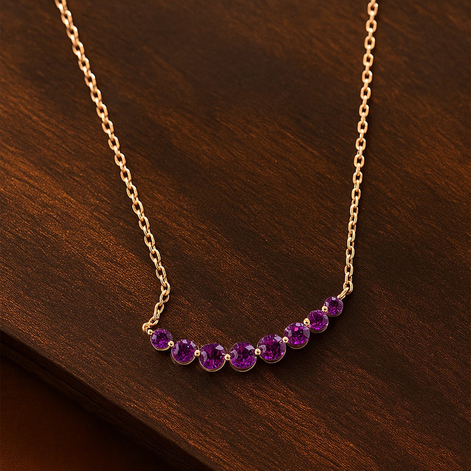 Graduated Birthstone Necklace in 925 Sterling Silver | Adjustable 16–20" Chain | Personalized Gift for Women