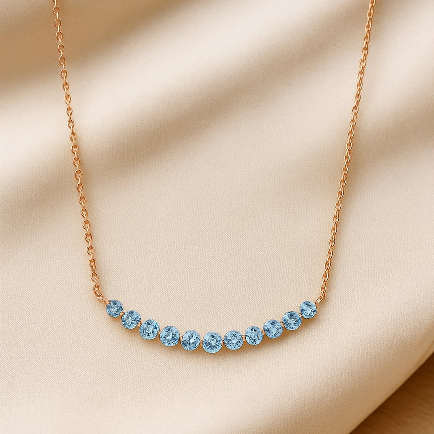 Graduated Birthstone Necklace in 925 Sterling Silver | Adjustable 16–20" Chain | Personalized Gift for Women